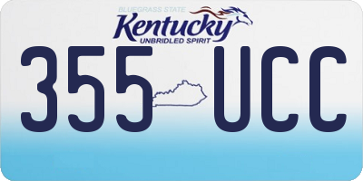 KY license plate 355UCC