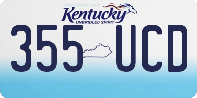 KY license plate 355UCD