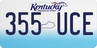 KY license plate 355UCE