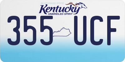 KY license plate 355UCF