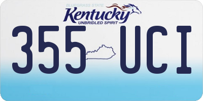 KY license plate 355UCI