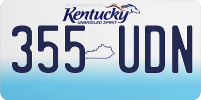 KY license plate 355UDN