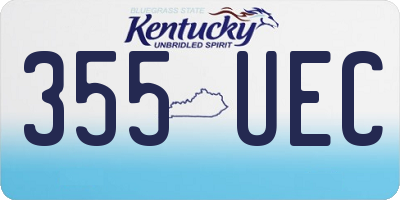 KY license plate 355UEC