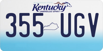 KY license plate 355UGV