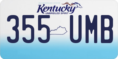 KY license plate 355UMB