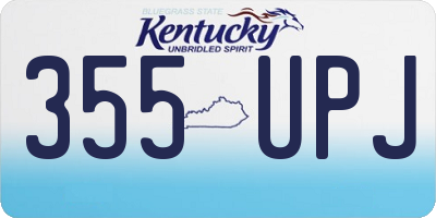 KY license plate 355UPJ