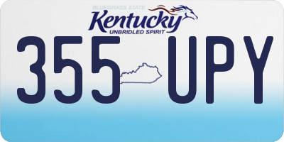 KY license plate 355UPY