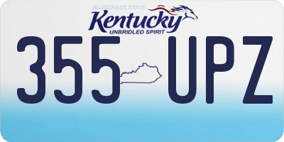 KY license plate 355UPZ