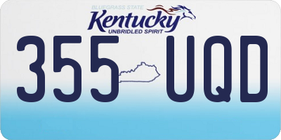 KY license plate 355UQD
