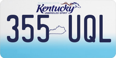 KY license plate 355UQL