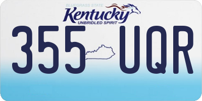 KY license plate 355UQR