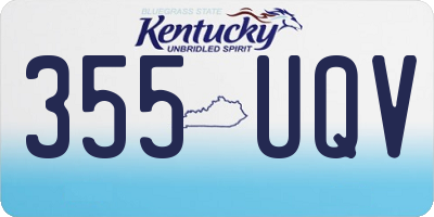 KY license plate 355UQV