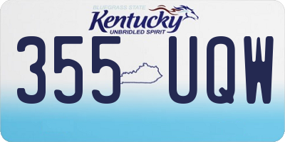 KY license plate 355UQW