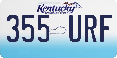 KY license plate 355URF