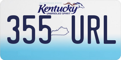 KY license plate 355URL