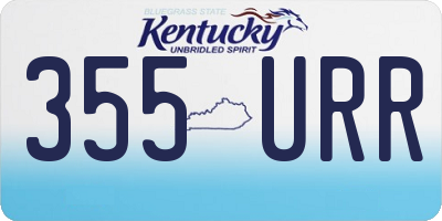 KY license plate 355URR