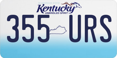 KY license plate 355URS