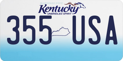 KY license plate 355USA