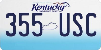KY license plate 355USC