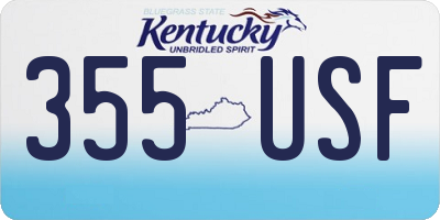 KY license plate 355USF