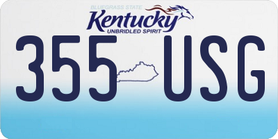 KY license plate 355USG