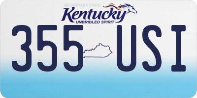 KY license plate 355USI