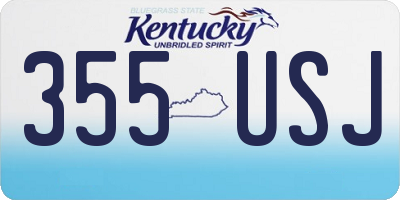 KY license plate 355USJ