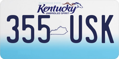 KY license plate 355USK