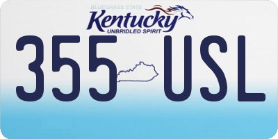 KY license plate 355USL