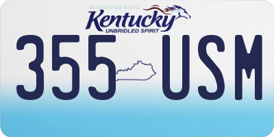 KY license plate 355USM