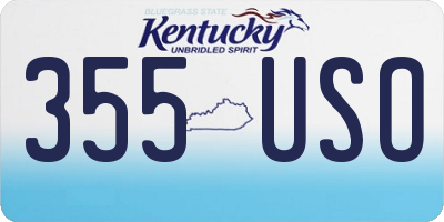 KY license plate 355USO