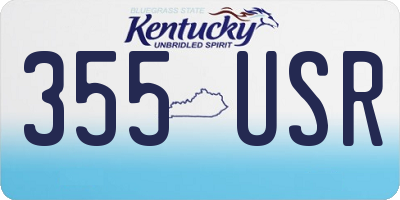 KY license plate 355USR