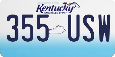 KY license plate 355USW
