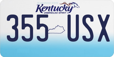 KY license plate 355USX