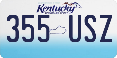 KY license plate 355USZ