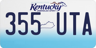 KY license plate 355UTA