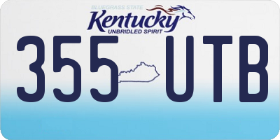 KY license plate 355UTB