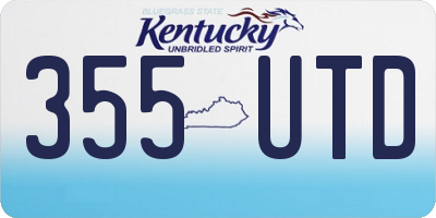 KY license plate 355UTD
