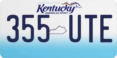 KY license plate 355UTE