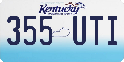 KY license plate 355UTI