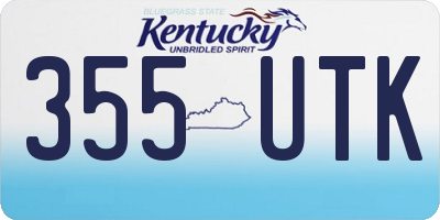 KY license plate 355UTK