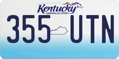 KY license plate 355UTN