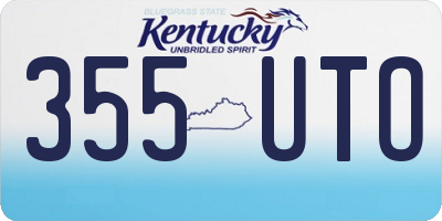 KY license plate 355UTO
