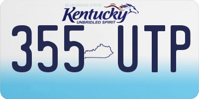 KY license plate 355UTP