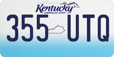 KY license plate 355UTQ