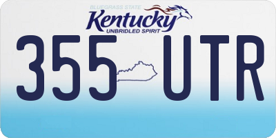 KY license plate 355UTR