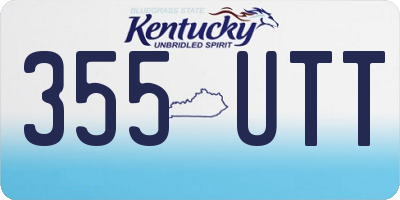 KY license plate 355UTT