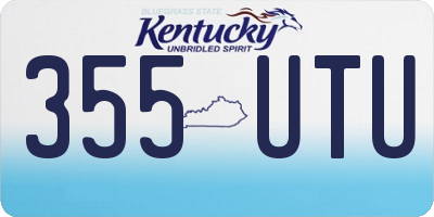 KY license plate 355UTU