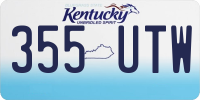 KY license plate 355UTW