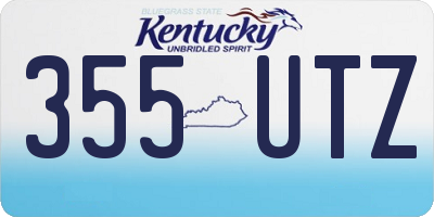 KY license plate 355UTZ